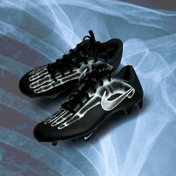 Custom Painted Nike Vapor Skeleton Cleats. BN Skeleton” Jordan 1 Vapor Edge Low Cleats – Stadium Custom Kicks main image 2
