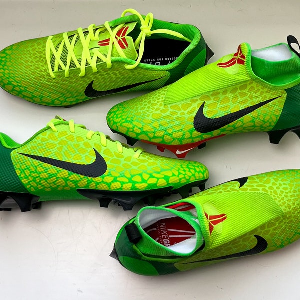 Custom Painted Football Cleats “Grinch”