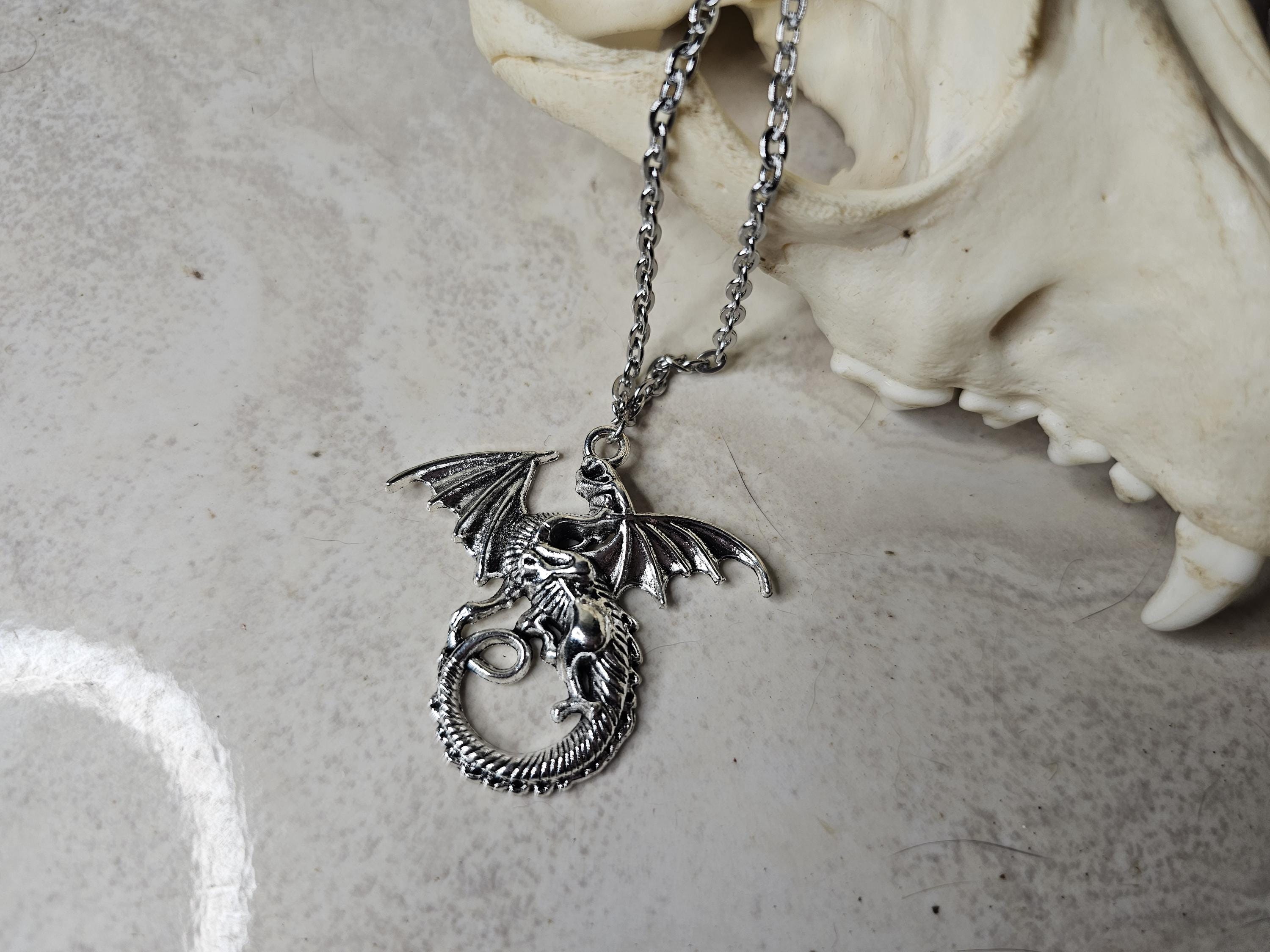Silver Dragon Necklace