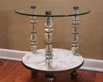A Pair of Goran Eglomise Hollywood Regency Side Tables from Germany
