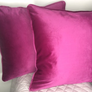 Two Italian Velvet Purple Pillows