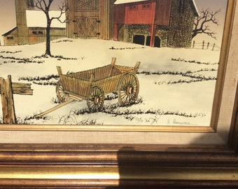 H. Hargrove Signierte Lithographie