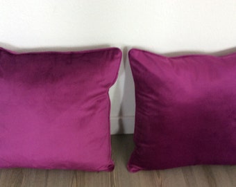 パープルベルベットのイタリア製枕