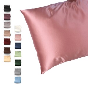 15 Colors! 100% Mulberry Silk Pillowcase, Handmade 19/22 Momme Silk Pillow Cover, Zipper/Envelope Closure, Standard/Queen/King/Custom Size