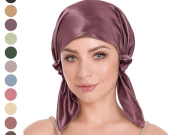 100% Pure Mulberry Silk Night Hat, Handmade 19/22 Momme Luxury Sleeping Silk Bonnet Cap/Top Grade (6A) Silk Hair Wrap, Gift Ideas