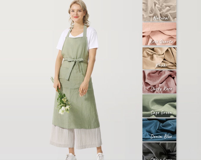 PRE-ORDER ONLY. Natural Flax Linen Apron- Bulk Sale Discounts