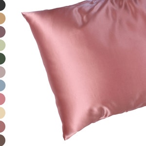 100% Mulberry Silk Pillowcase, Handmade 19/22 Momme Silk Pillow Cover, Zipper/Envelope Closure, 15 Colors, Standard/Queen/King/Custom Size