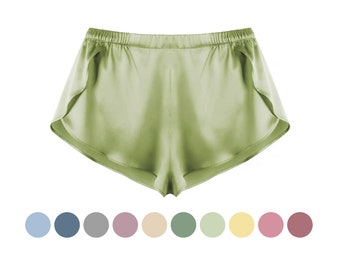 100% Mulberry Silk Shorts, Available In All Size, Made-To-Order, Pajama Bottoms Loungewear Sleep Shorts