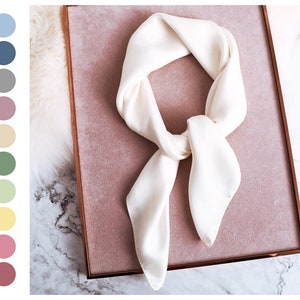 16 Colors & All Sizes Available 100% Mulberry Silk Scarf/Bandana/Cover-up, Vintage Style Silk Headband/Hair Wrap, Made-To-Order image 1