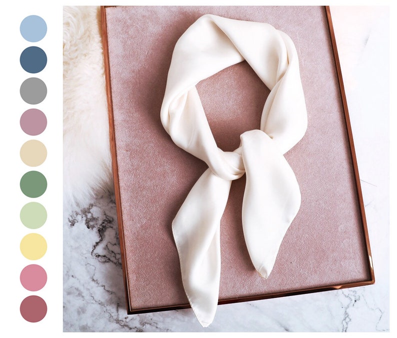 16 Colors & All Sizes Available 100% Mulberry Silk Scarf/Bandana/Cover-up, Vintage Style Silk Headband/Hair Wrap, Made-To-Order image 1