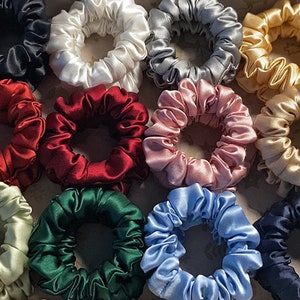 100% Pure Mulberry Silk Scrunchies, Handmade Top Grade (6A) 19 momme Luxury Silk Hair Ties