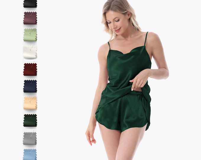 100% Mulberry Silk Cami Top, Available In All Size, Made-To-Order, Silk Top Vest Cowl Neck Camisole
