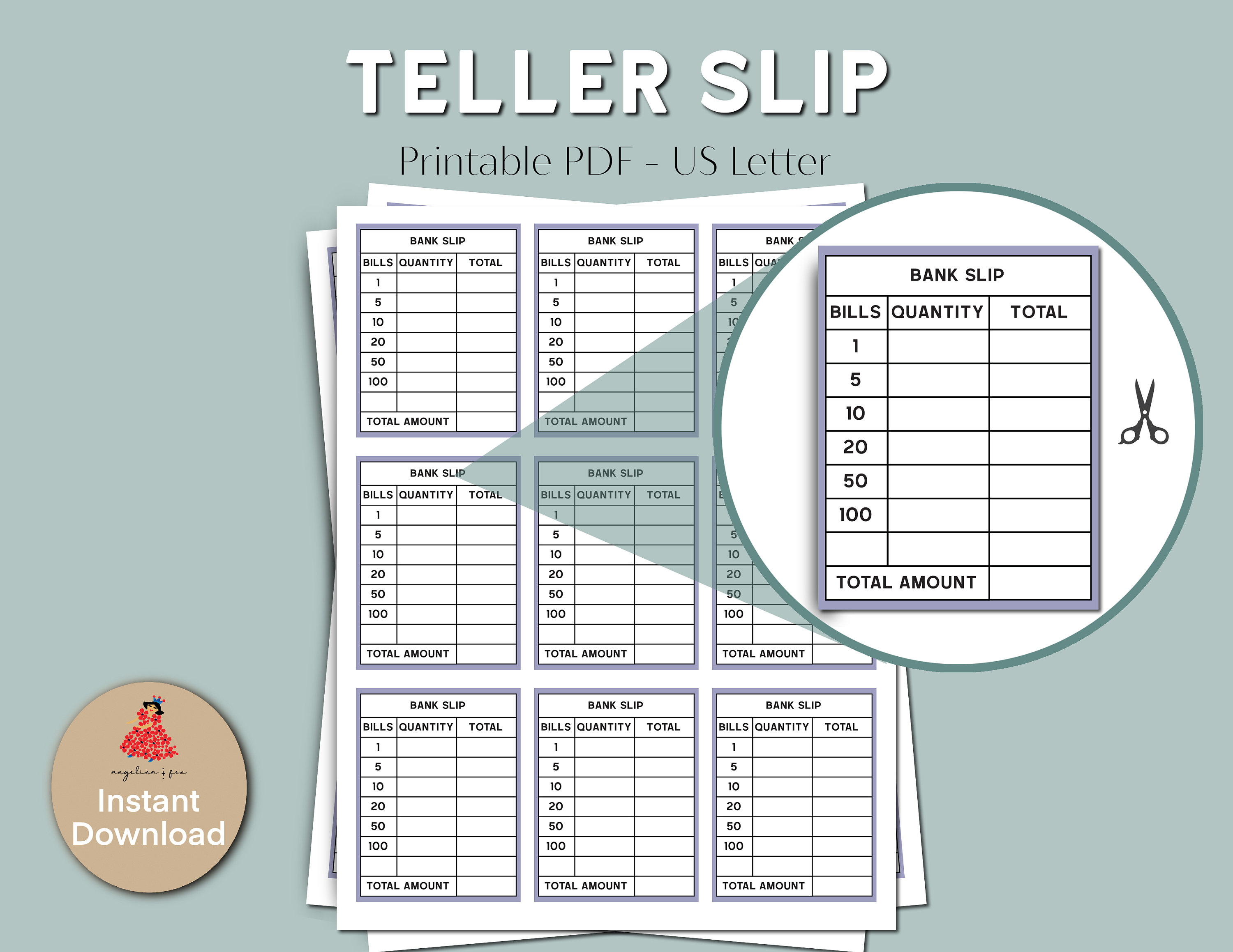 Printable Teller Slips Cash Breakdown - Il Fullxfull.2817901289 Paxt 