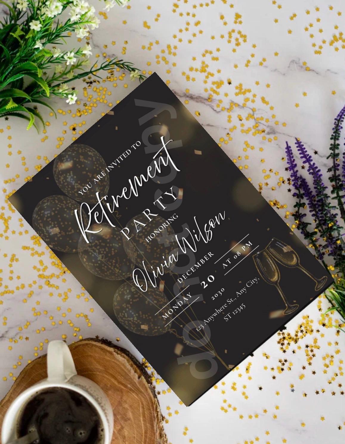 Retirement Inite Retirement Party Invitation Template (digital Download) - Etsy