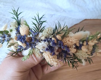 Peine de flores secas Corona de boda de flores silvestres Peine de pelo floral Boho Corona de flores secas Tiara Peluquería nupcial Corona de flores Boho