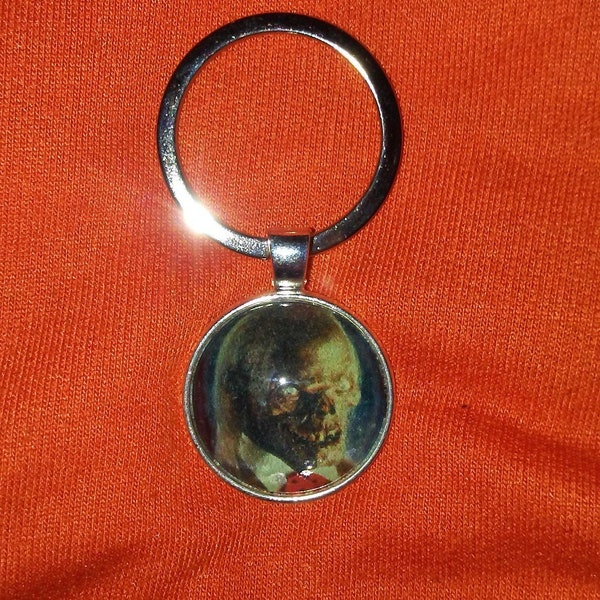 1 inch Tales From the Crypt HBO horror show pendant keychain;  Crypt Keeper