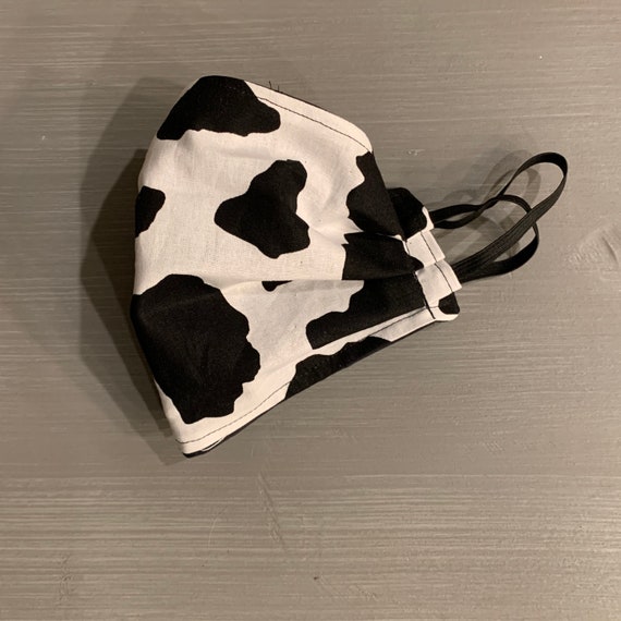 Cow Print Moo Face Mask Re-usable and Washable in 100% Cotton | Etsy