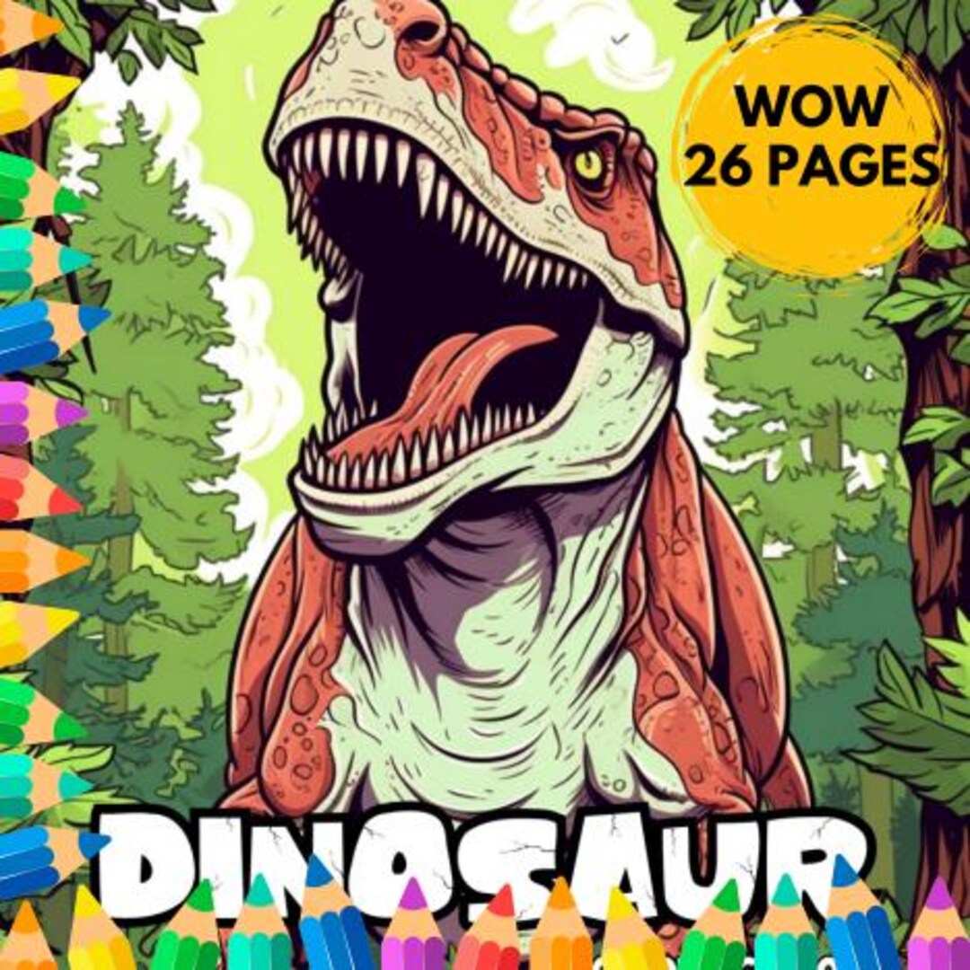 26 Printable Dinosaur Coloring Book for Kids Fun Dinosaur Adventures ...
