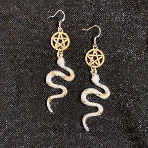 Anaconda Pentagram Earrings!