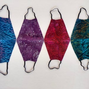 4 pcs Double Layer Face Mask Reusable, Cloth Face Masks 4 packs, Washable Batik Face Mask made in Bali, Wholesale Fashionable Fabric Mask