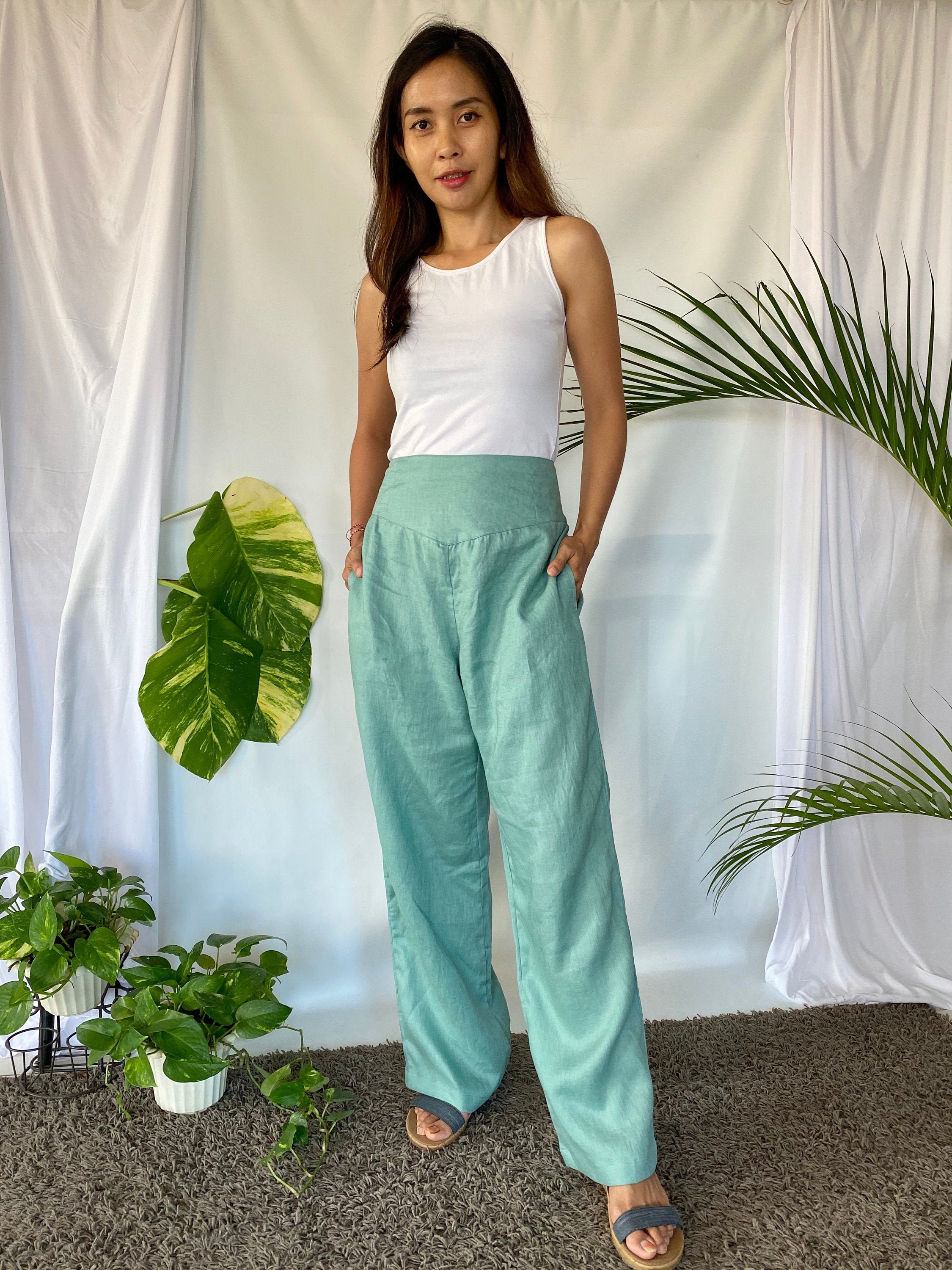 Mint Green Palazzo Pants - Etsy Canada