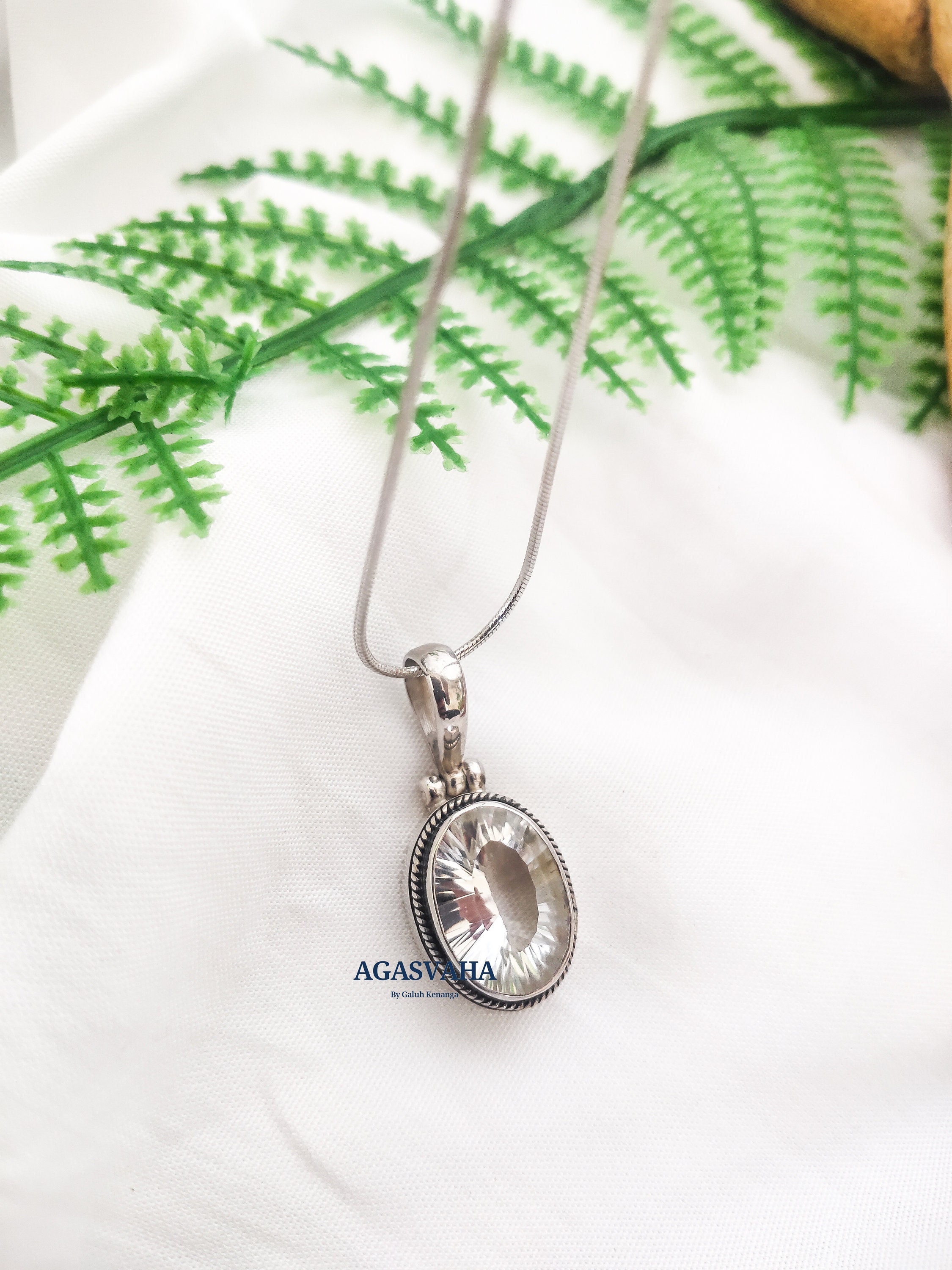 Zirconia Sterling Silver Pendants, Simple Oval Silver