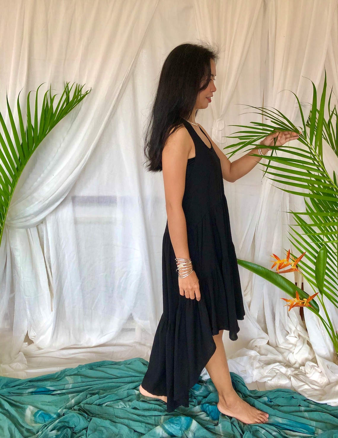 Posy Midi Dress in Eclipse