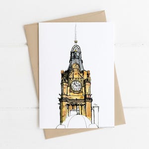 The Balmoral Karte, Edinburgh Karte, Schottisches Geschenk, Scottish Kunst, Aquarell Karte