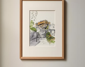 Edinburgh Schloss Poster | Schottland Kunst | Dekor Wandkunst | Edinburgh Kunst | Schottischer Kunstdruck
