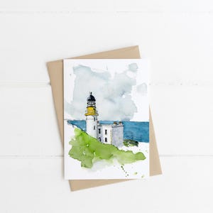 Phare de Fidra - Carte de voeux, Carte phare, Carte écossaise, Carte d'art, Cadeau écossais