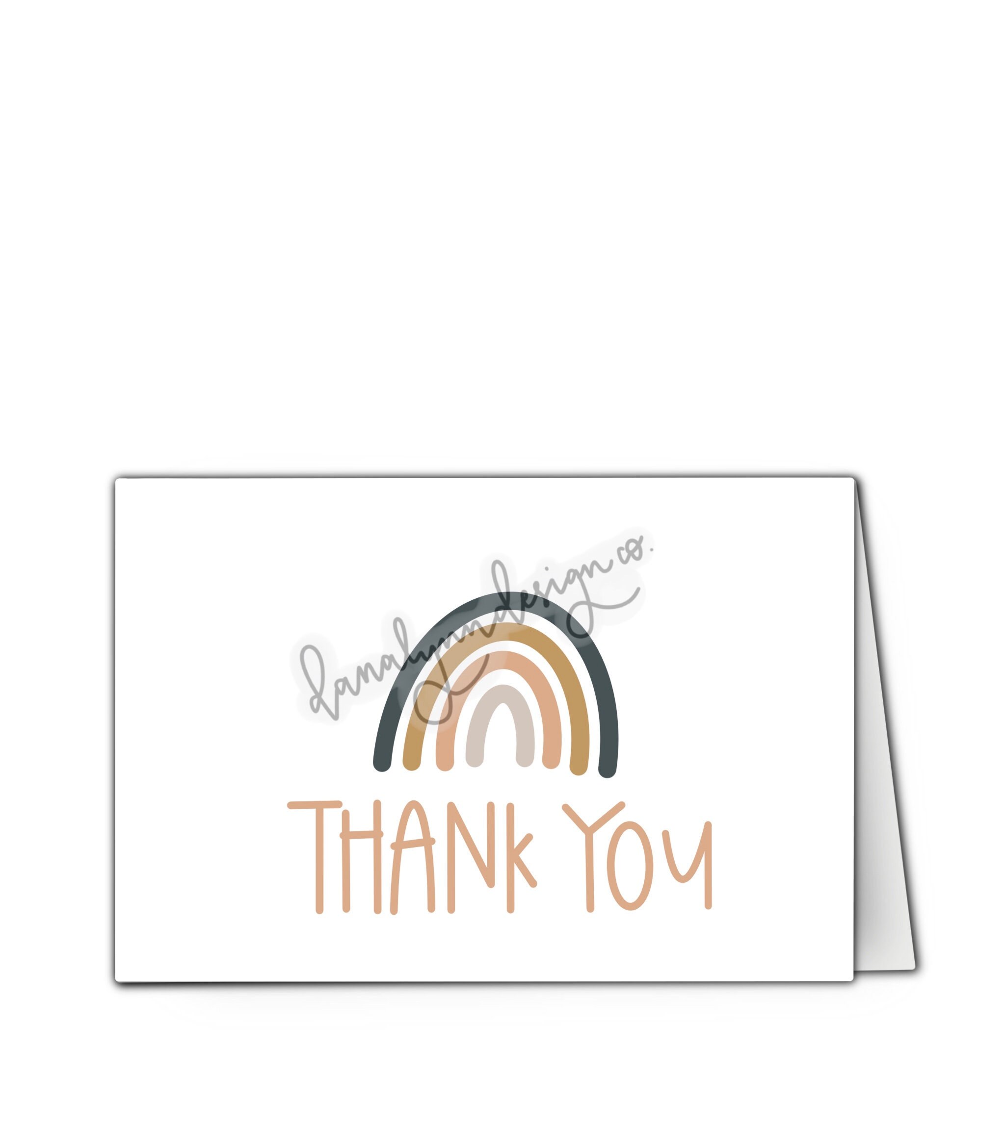 Rainbow Thank You Card Printable Pdf Finished File - Etsy