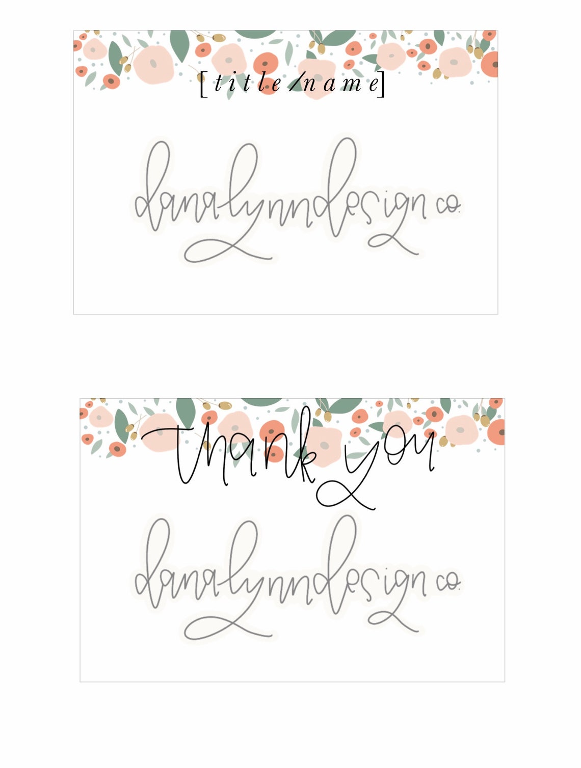 Personalized Floral Notecards Printable Pdf Finished File - Etsy