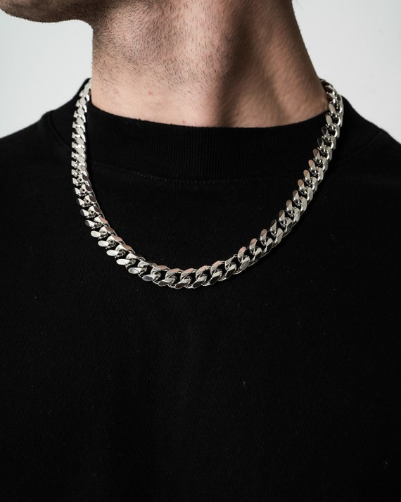 Silver Cuban Link Chain 12mm Cuban 