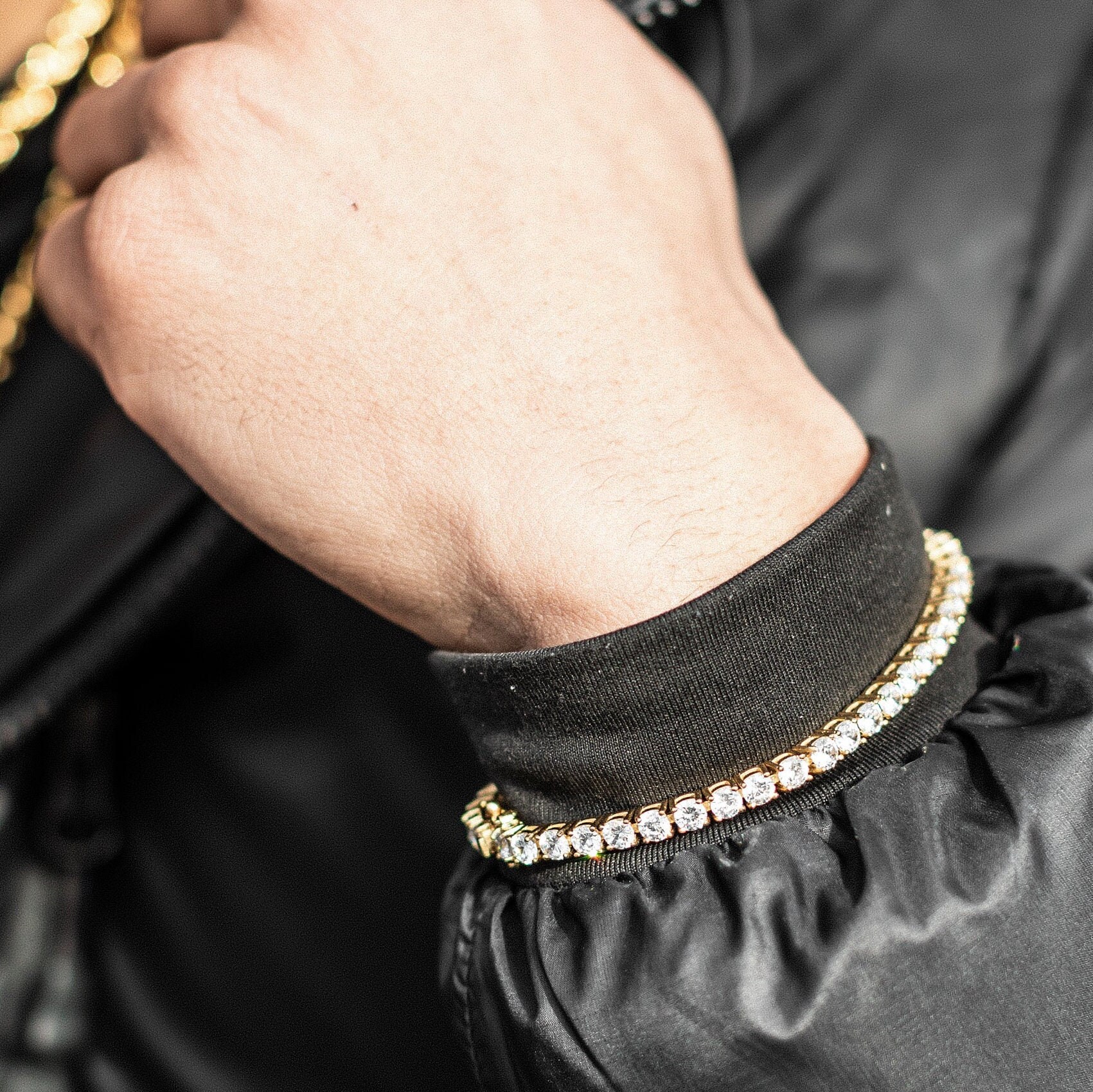 Tennis Bracelet Gold Luxury Mens Jewellery Bracelet Chain Etsy