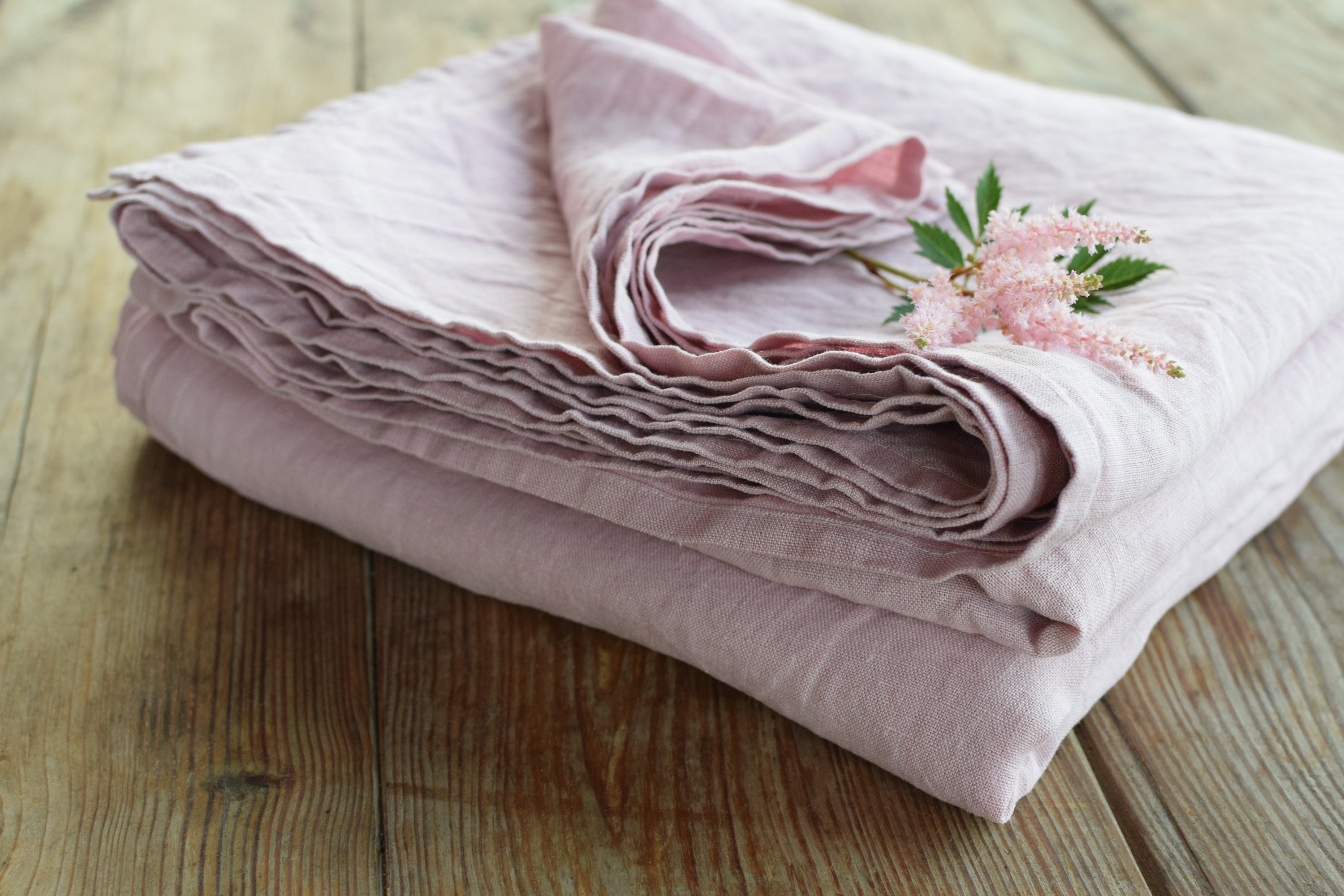 Linen Flat Sheet In Dusty Pink Color Queen King Custom Size Etsy