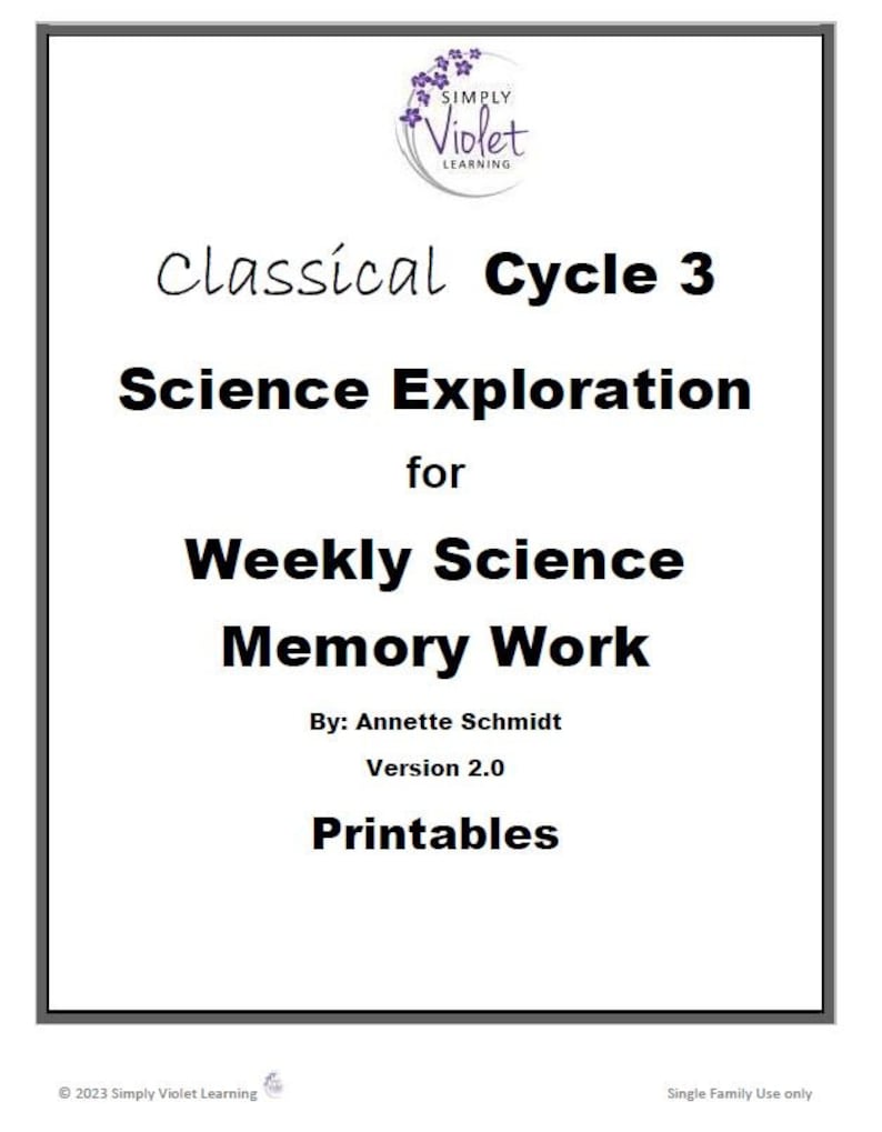 Classical Conversations Cycle 3 SCIENCE Exploration for Weekly Memory Work image 7