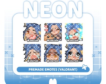 Neon pack ( Valorant ) premade emote for Streaming Twitch YouTube Discord Kick etc