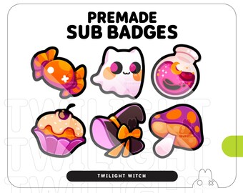 Twilight Witch Sub Badges | Halloween Twitch Badges (Digital Download)