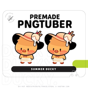 Summer Ducky PNGTuber | Premade Chibi PNGtuber Fugi Avatar for Streaming Twitch, YouTube, and Discord