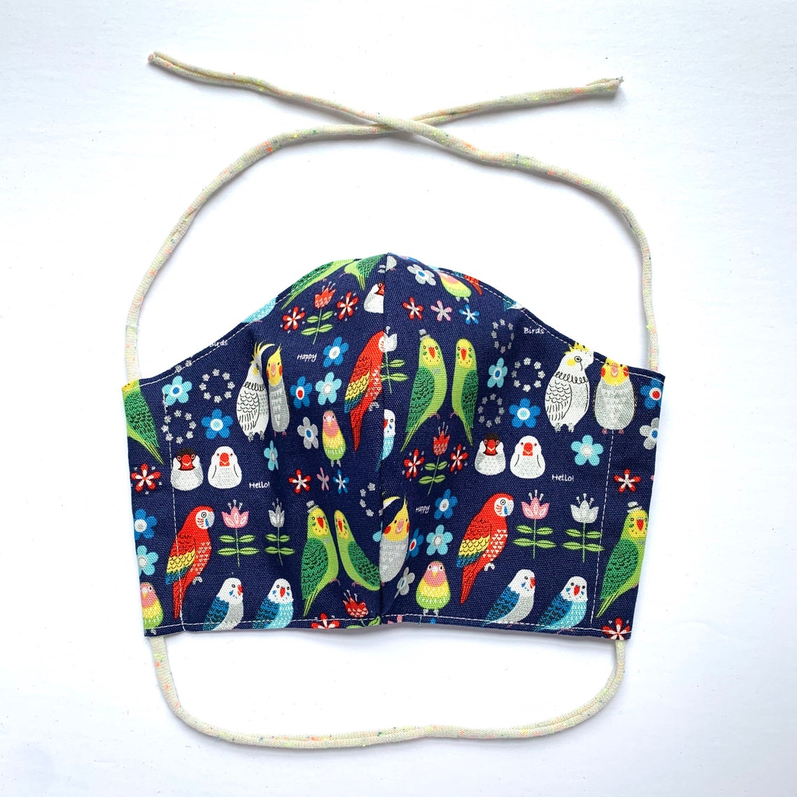 Birds Face Mask Adult Size Two layer Reversible Etsy