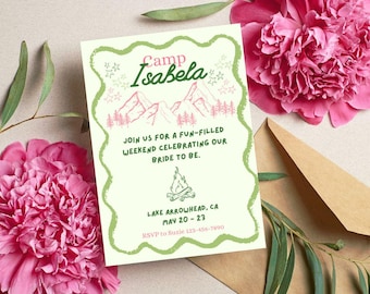 Camp Bachelorette Invitation Template