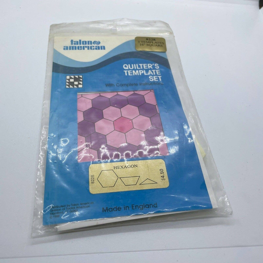 1988 Talon American "hexagon” Plastic Quilter's / Quilt Template Set Etsy