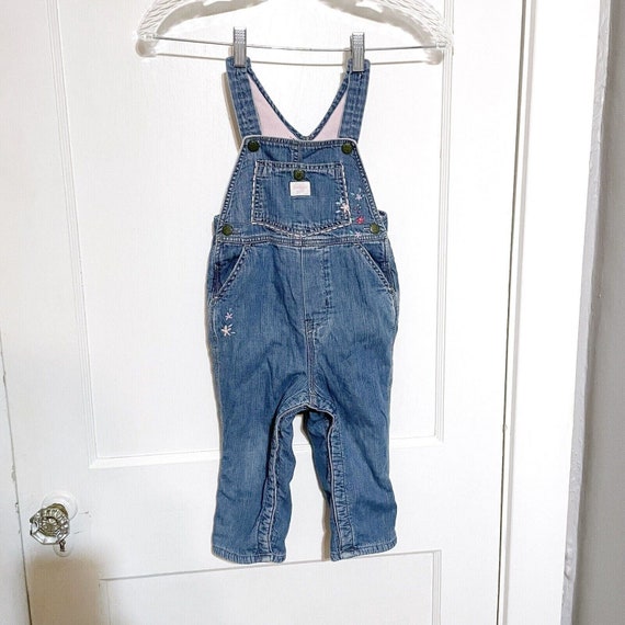 Oshkosh B'Gosh Vestback Girl 24 Month Denim Bib O… - image 1