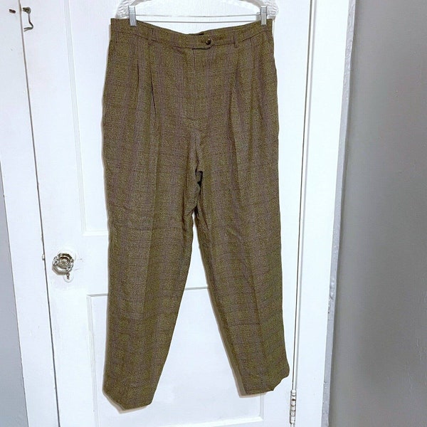 Vintage Rafaella Brown Dress Pants Women’s 16 Trouser Wool Dark Academia Boho