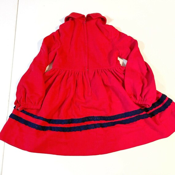 Vintage GIRLS David Rome English L/S Dress Red Na… - image 2