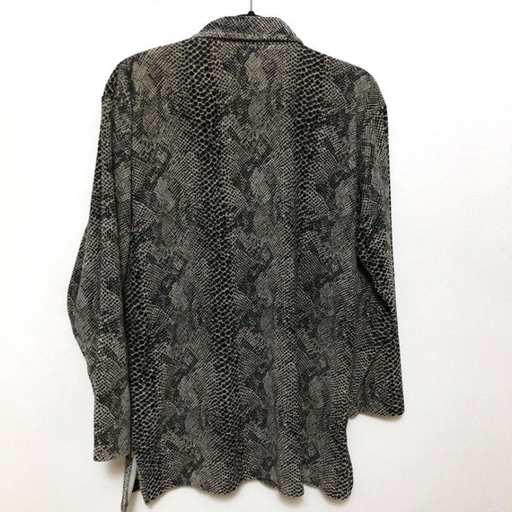 JM Sport Snake Skin Print Velour Shirt Jacket Lar… - image 3