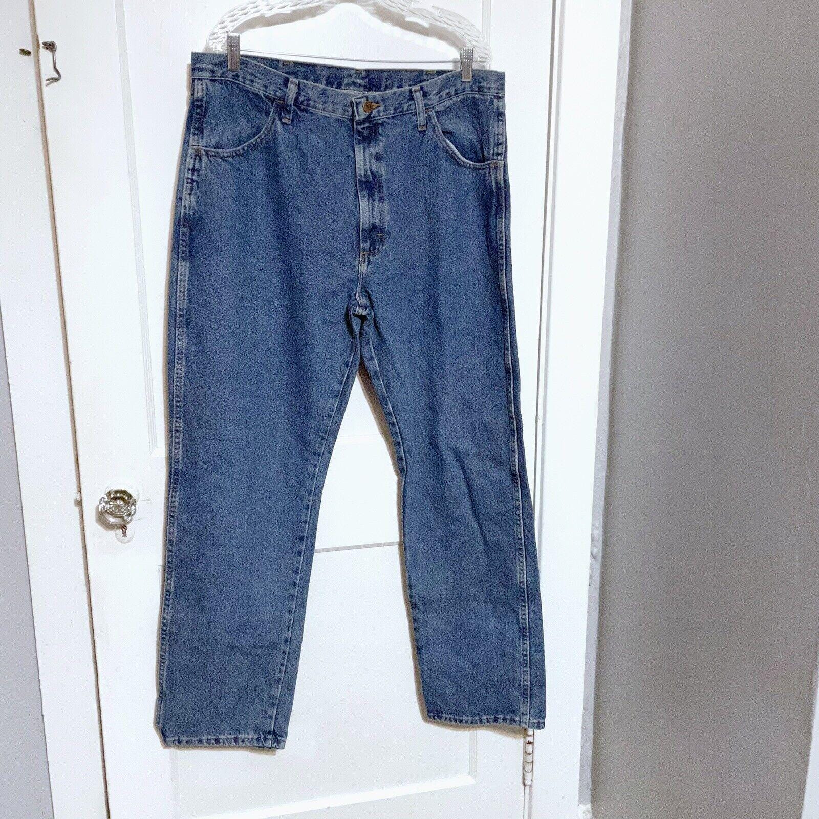 Rustler Mens Denim Blue Jeans Size 38 X 32 Pants 100% Cotton