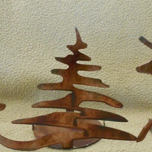 Medium metal patina candle holders