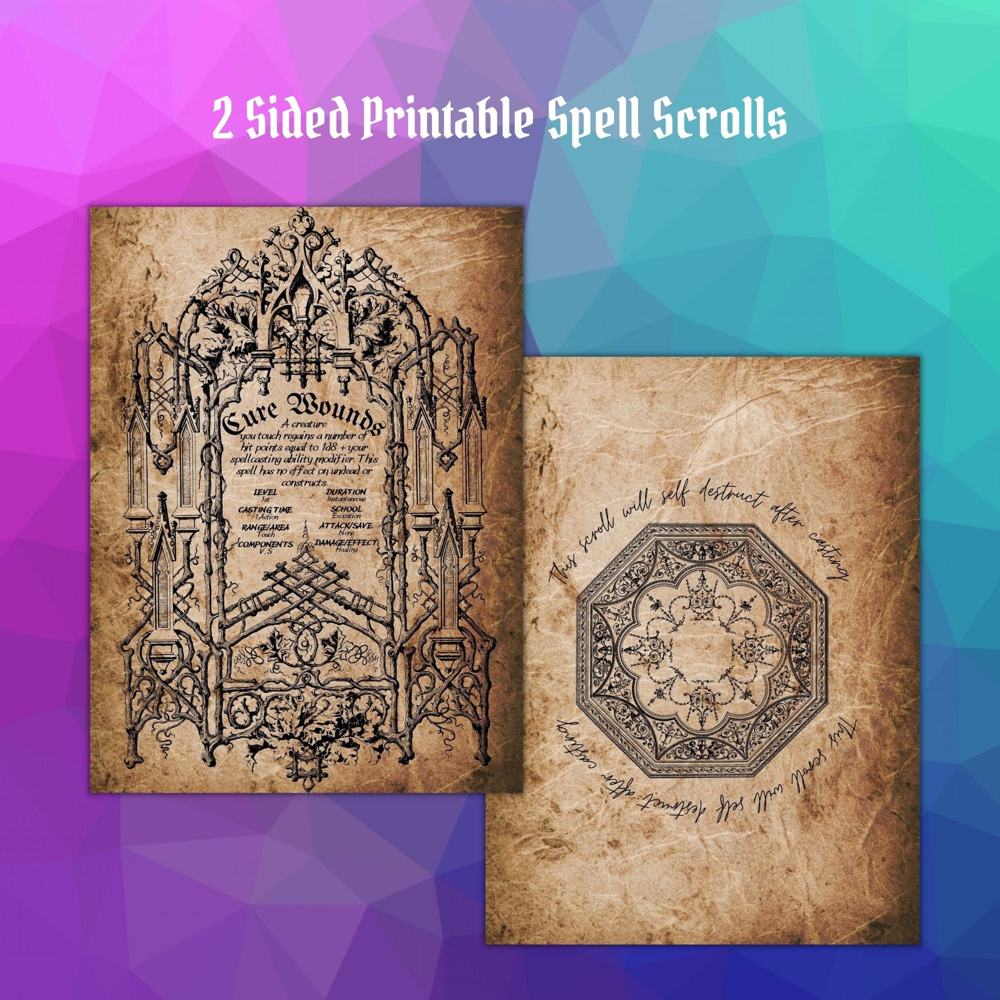 Parchment Spell Scroll Props for Dungeons and Dragons Etsy