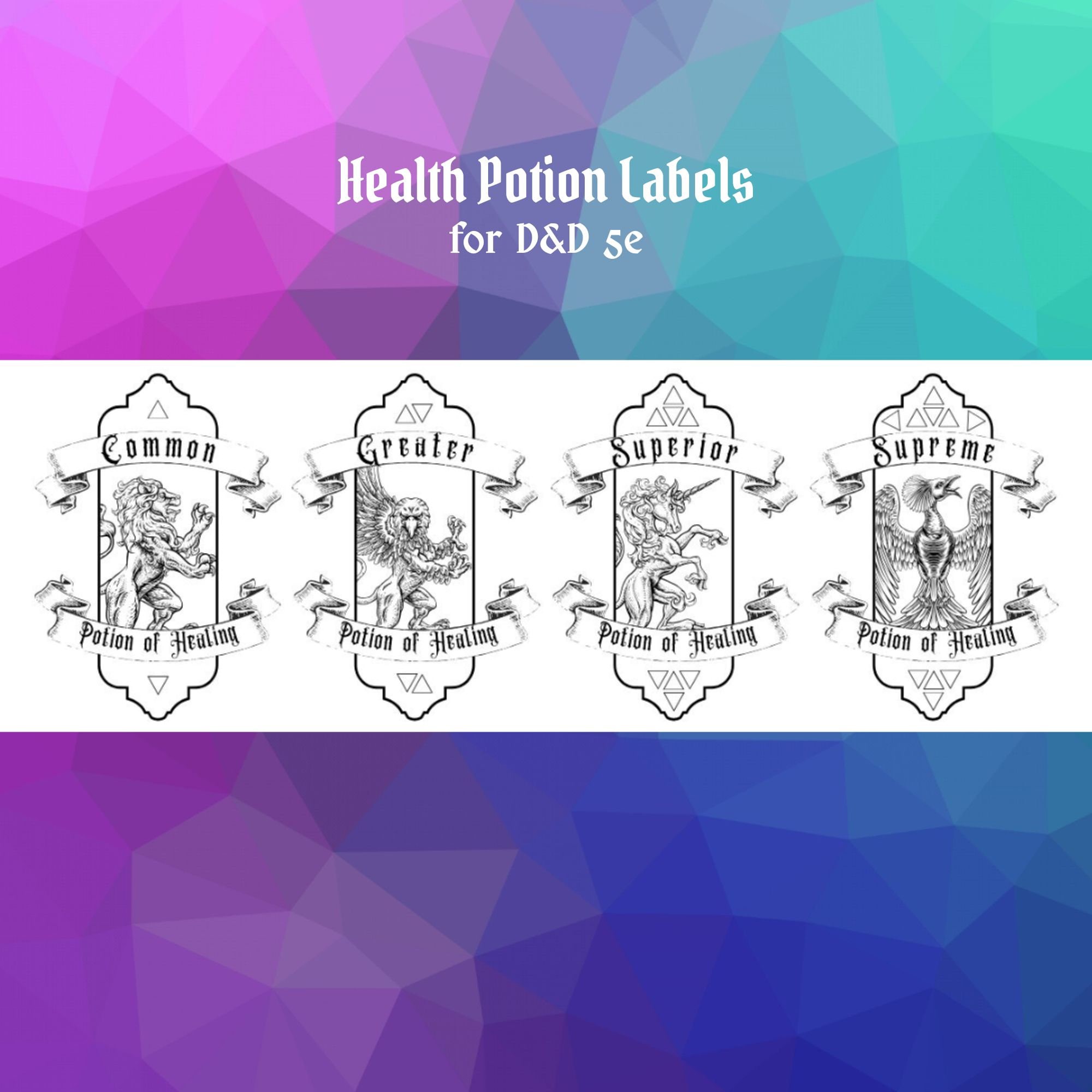 Health Potion Labels for D&D 5e RPG - Etsy